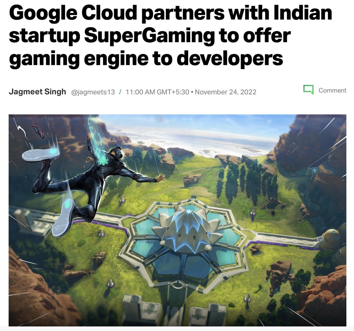 SuperGamingNPC's tweet photo. 🚨 It’s official! 

We’ve partnered with @GoogleCloud to provide SuperPlatform, our proprietary game engine, to developers across the globe 🤝

More details in this 🧵:  (1/8)
#GameDev #MadeInIndia #SuperPlatform https://t.co/naRyoYbFy3