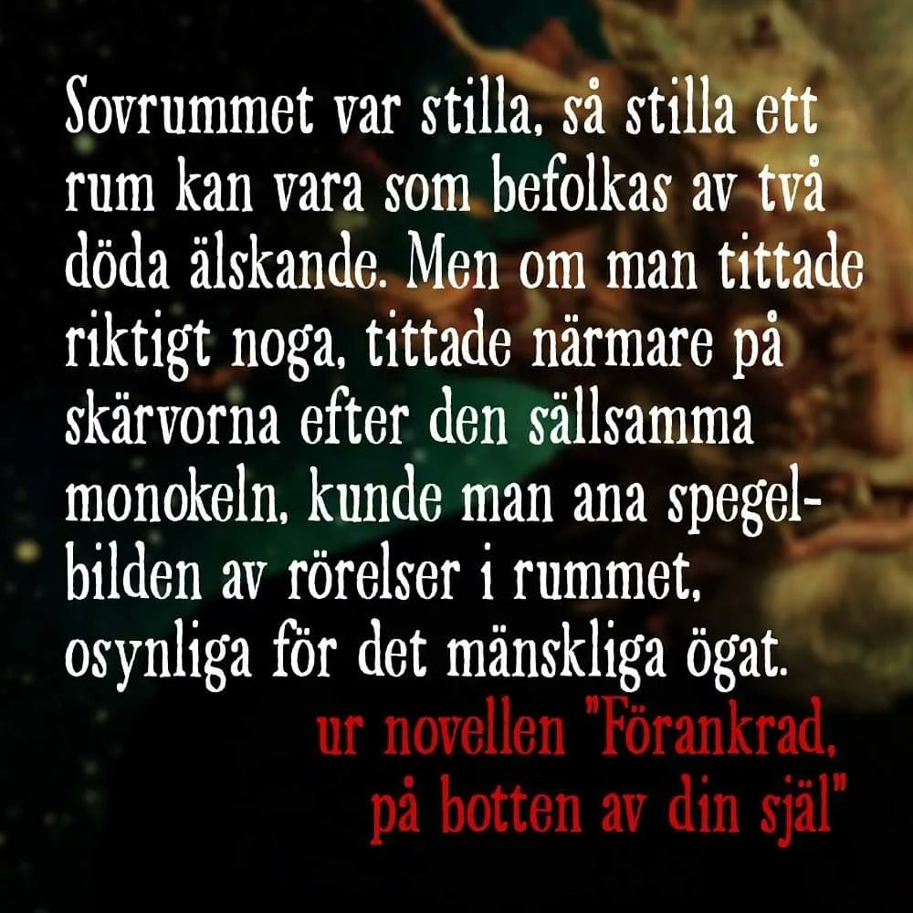 ”Förankrad, på botten av min själ” är en skräckromantisk steampunknovell som publicerades i både en svensk och en amerikansk antologi. Nu kan den läsas i novellsamlingen MARDRÖMMAREN. Backa den på Kickstarter nu!
kickstarter.com/projects/swedi…