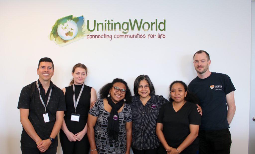 UnitingWorld's tweet photo. Partners from West Papua joined us in the office today and showed up for #ThursdaysinBlack too! International solidarity to end men’s violence against women 🤝 https://t.co/qKx4FeMlY5