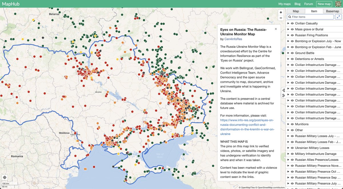 BenDoBrown's tweet photo. Today marks nine months since Russia waged a horrifying war on Ukraine. We've investigated and mapped more than 6600 entries of strikes, casualties, graves and the impact on Ukrainian civilians. Here is our map at @Cen4infoRes, free for the world to view: https://t.co/QwQrTWsUrd https://t.co/eelOSyR8RA