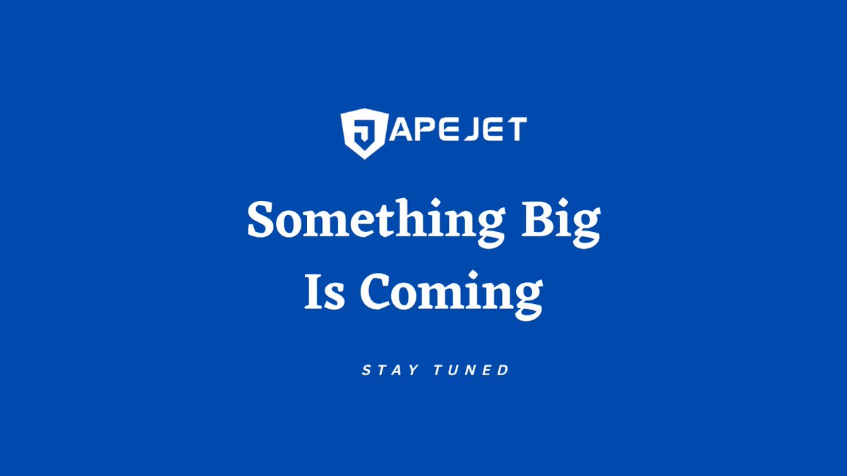 Stay tuned next week for something big! 
#SomethingBigIsComing #StayTuned #ComingSoon #apejet #almirawallet