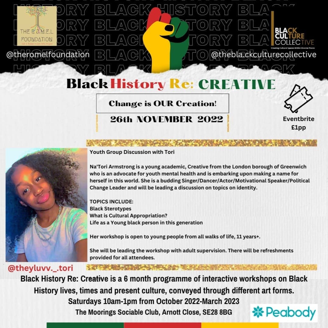 Get tickets for our first youth-led, youth discussion THIS Saturday 26th November, 10-1pm. <a href="/PeabodyLDN/">PeabodyLDN</a>
eventbrite.co.uk/e/black-histor…