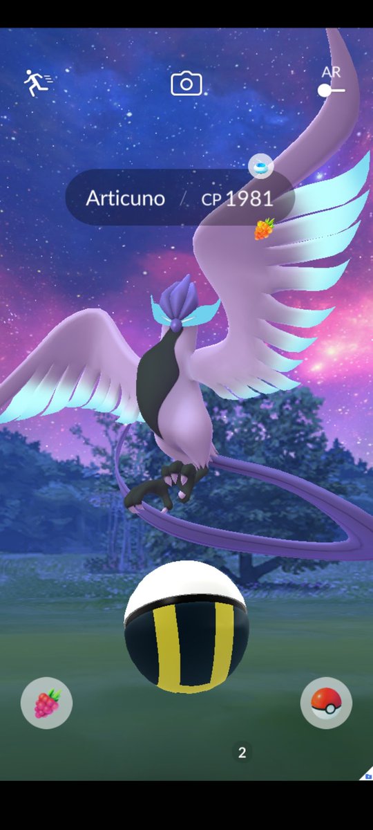 Nice photo with Articuno on galaxy sky. #PokemonGO