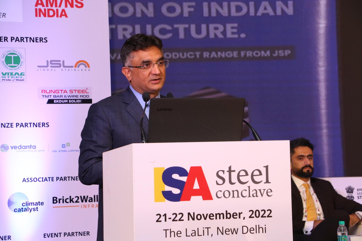 ESLSteelLimited's tweet photo. Mr Ashish Gupta (CEO, ESL Steel Ltd.) shared his valuable insights on Steel Logistics in the 3rd edition of 
@ISAsteelcon. Many significant names from the steel industry attended the conference to discuss the future of steel.

#ISASteelConclave2022 #SteelShapingTheFuture https://t.co/2UON0NeMiD