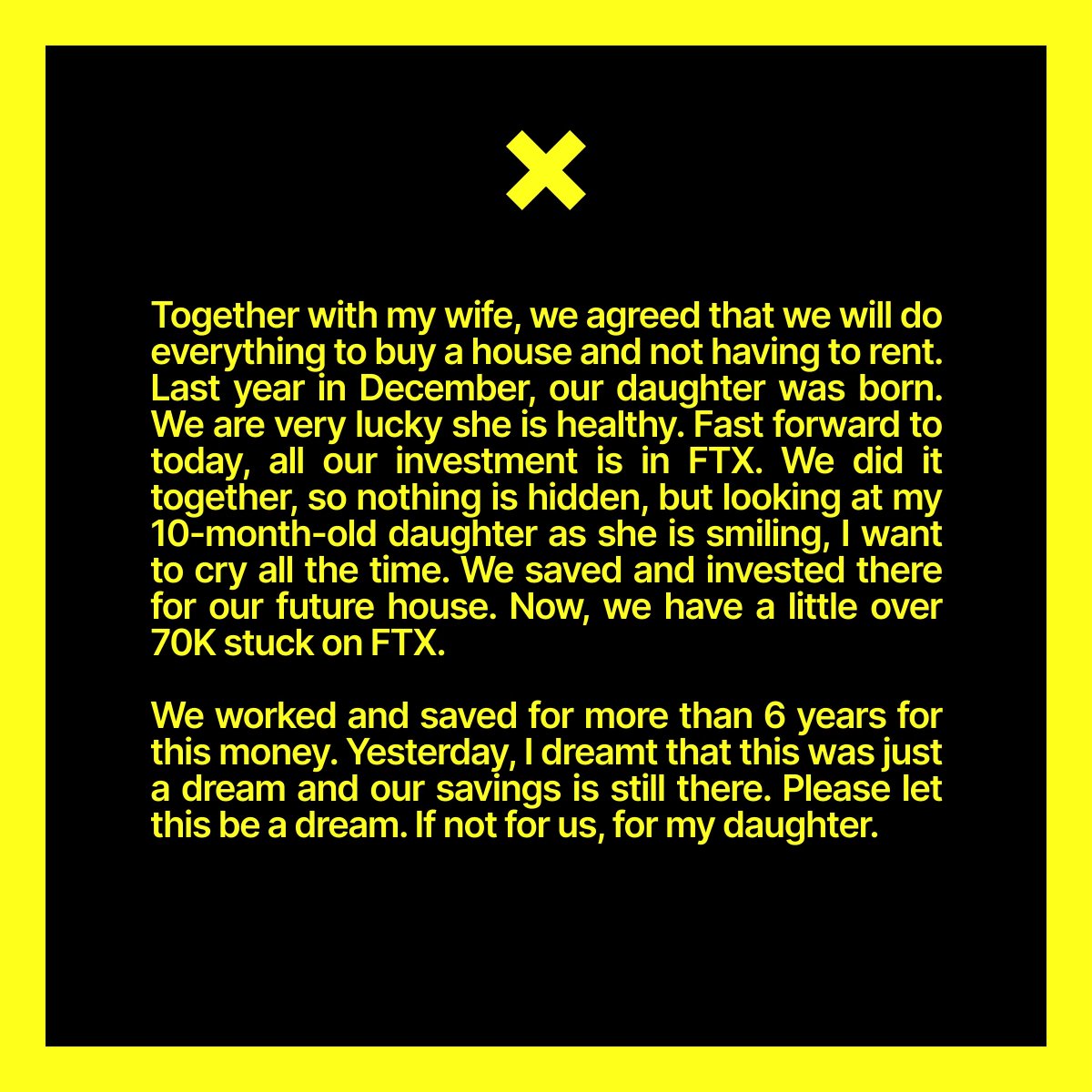 Please let this be a dream. If not for us, for my daughter.