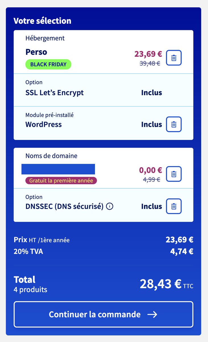 Studio_Zeplin's tweet image. Bonjour @OVHcloud_FR ! Votre offre Black Friday c'est super, mais ça serait encore mieux si la promo s'appliquait dans le panier... On a contacté vos équipes au sujet de ce bug hier, mais aucun changement à ce jour sur votre site. @ovh_support_fr 🚨