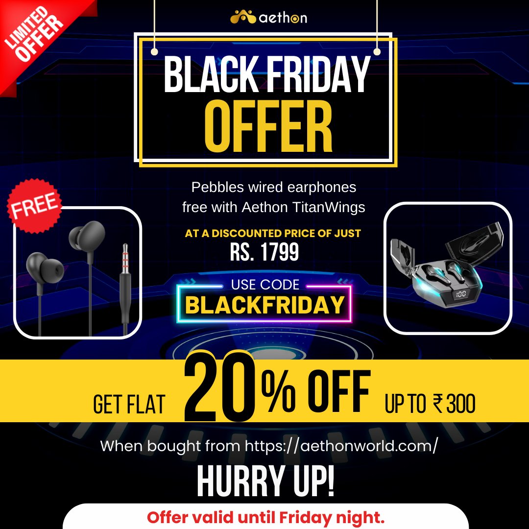 AethonWorld's tweet photo. THE BLACK FRIDAY SALE STARTS NOW GO BUY YOUR FAVOURITE AETHON PRODUCT NOW
#music #phoenix #headphones #mobileaccessories #earbuds #airpods #smartwatch #accessories #wirelessearphones #wirelessearbuds #earphonebluetooth #technology #feelthemusic #keepthegameonwithaethon https://t.co/JcrmJhT38Q