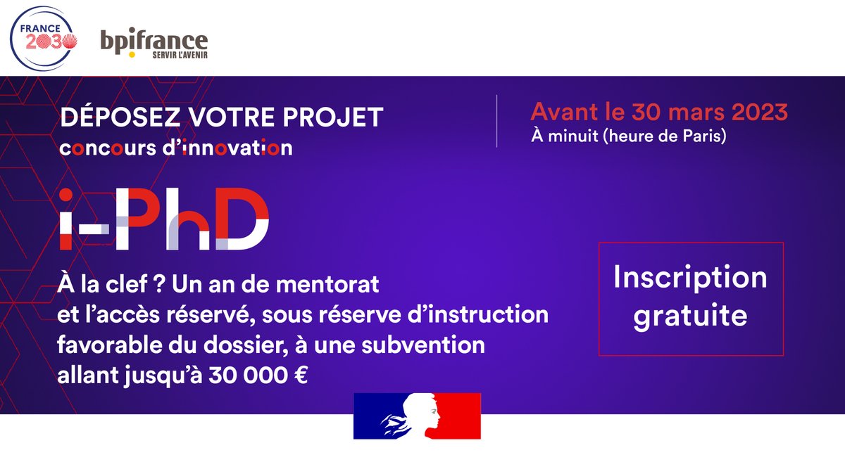 Erganeo's tweet photo. 📢L'appel à candidature pour le Concours d'Innovation i-PhD est lancé ! Doctorants et jeunes chercheurs, porteurs de projets entrepreneuriaux, cliquez sur ce lien pour proposer votre projet👉https://t.co/SRJzDuK5W3 #Deeptech #concoursiphd #lesdeeptech #Concoursiphd https://t.co/u1hAnzgJId