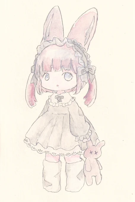 うさちゃん。#イラスト #illustration #絵 #うさぎ #透明水彩 