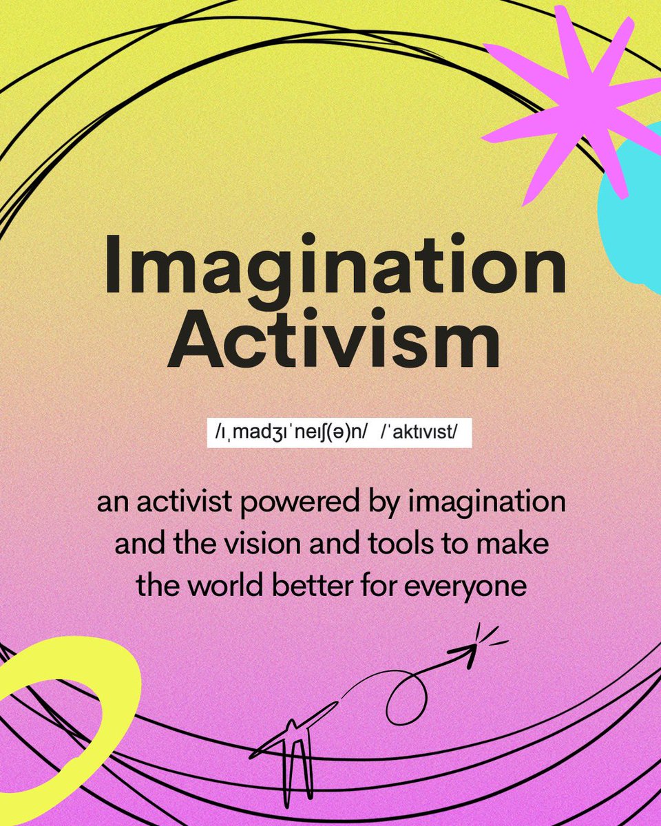You may be wondering what this whole “imagination activism” thing is. Imagination activism uses the tools of imagination and vision to power a new kind of activist. One that is focused on building the new, as well as protesting the old. instagram.com/p/ClTAdG-oDPf/…