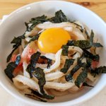 たらこの塩気がちょうど良い!ツルッと美味しい「たらこ油うどん」。