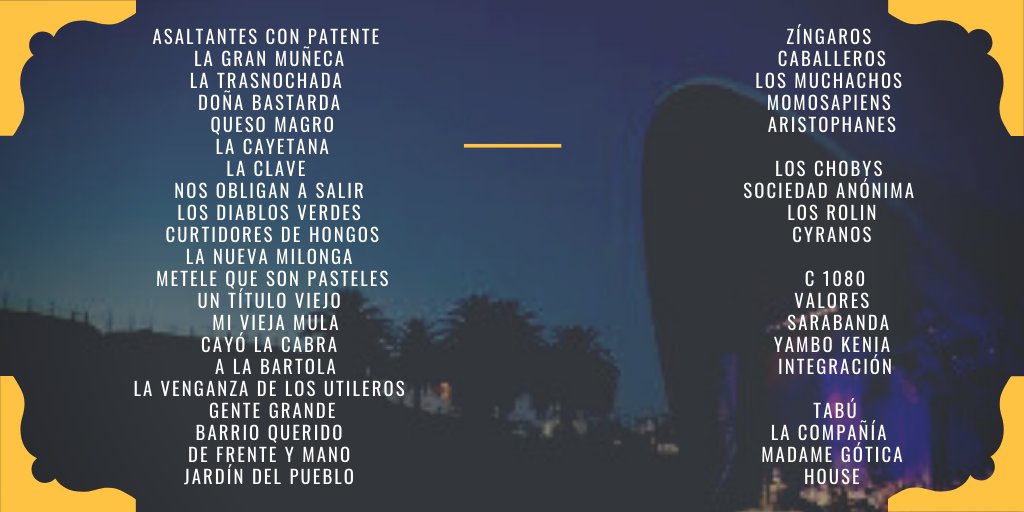 nachoarturaola's tweet photo. Estos son los 39 conjuntos del Carnaval 2023 https://t.co/TEfR4zCsmU
