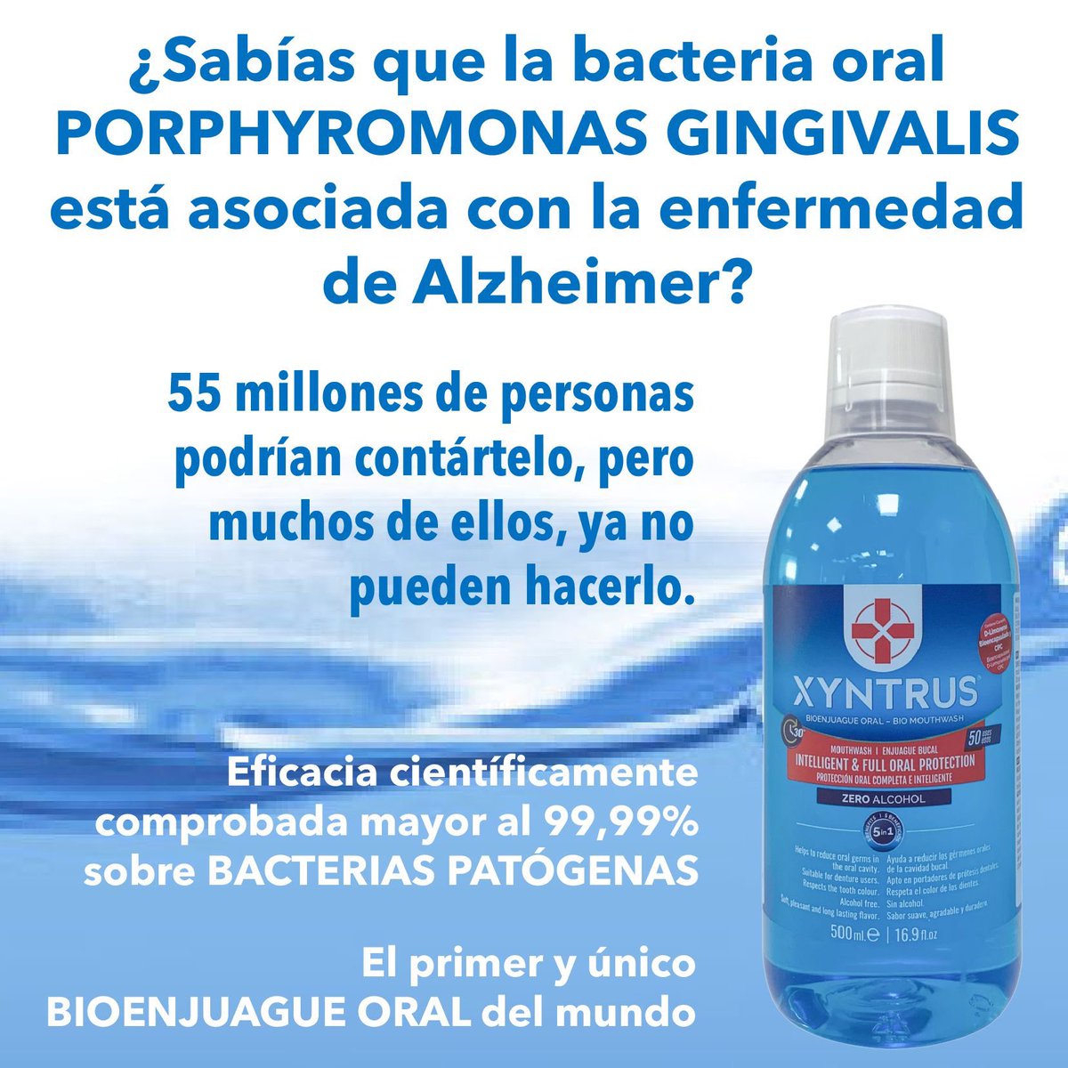 xyntrus's tweet photo. Eficacia científicamente
comprobada mayor al 99,9956%
sobre bacterias patógenas, virus de
envoltorio fosfolipídico hongos en la
cavidad oral.
No es un enjuague bucal común, es
el primer y únicobio enjuague oral
del mundo. #Argentina #bacteria
#Salud #xyntrus https://t.co/rC1BNgTfHh