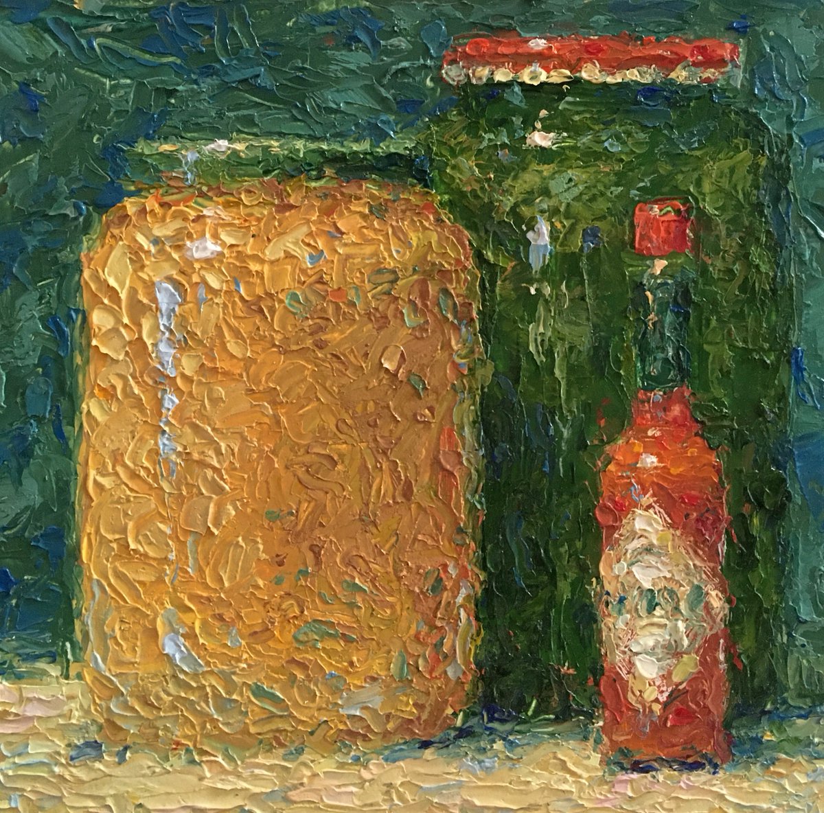 TeiaArt's tweet photo. Now we all know Turkey is the main dish on most tables for Thanksgiving, but what condiments are your family's go-to's? 
#TeamPickles 

Art: Jars and Tabasco
.
Artist: @unbrayon 
.
https://t.co/JzUbOKjdJk
.
curated by @spinnybuns
.
#teiaart #teiacommunity
curated by @spinnybuns https://t.co/9yZS0vgBms