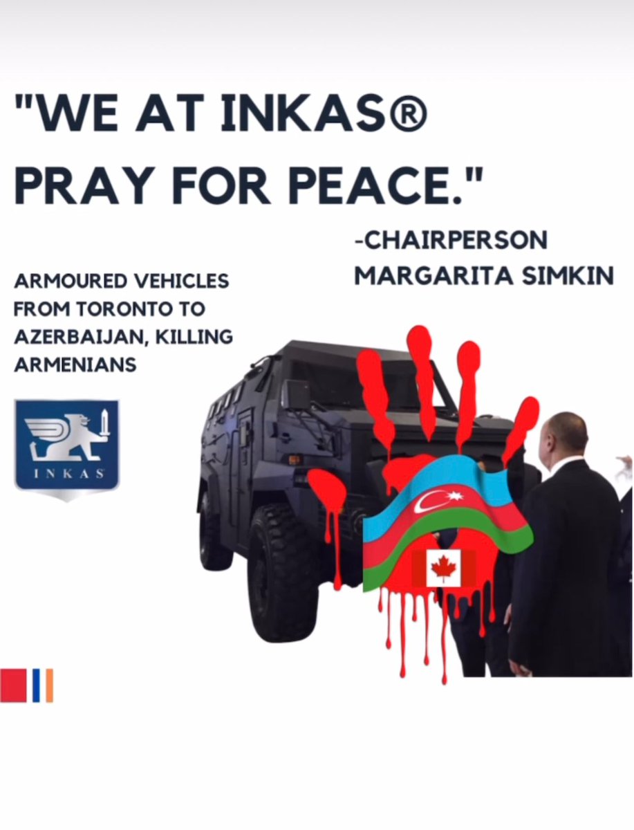 ActivistGev's tweet photo. So Canada approves the permits for @inkasvehicles to make its APCs in Azerbaijan. Have they not seen the human rights violations committed in the recent years? @PhilipDaskal @EdwardFayer #AzeriWarCrimes #cancelBaku . https://t.co/LxyuI0U28B