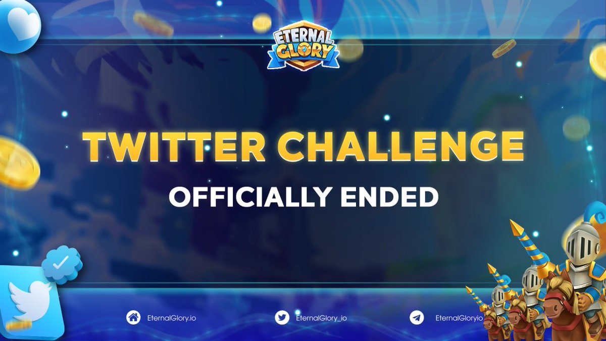 📢The Twitter Referral has officially ended!!

🔥 We are proud to report that a total of 22,760 entries were received during the event! 

🏆 The Winner list will be updated soon! 

👉 Play Eternal Glory F2E version now: bit.ly/3hvFJE3 

#EternalGlory #F2E #Gamefi