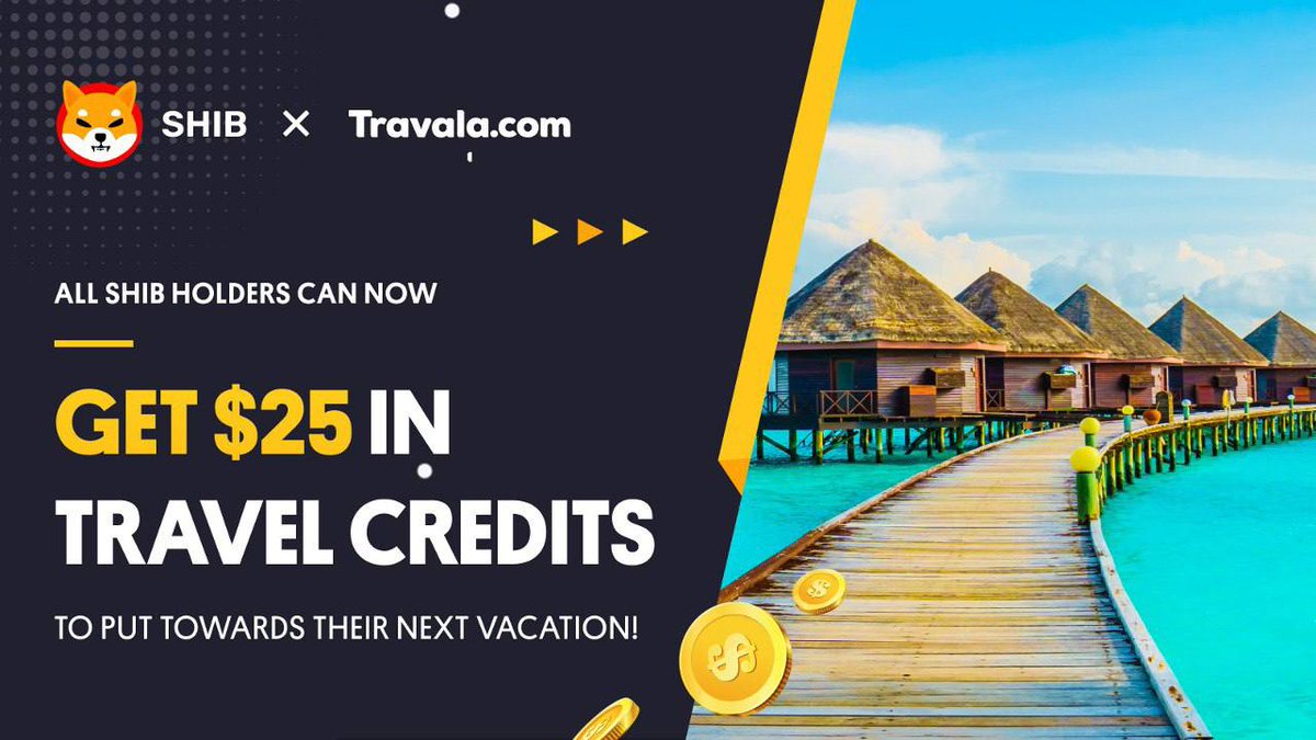 🏝 <a href="/Shibtoken/">Shib</a> x @Travalacom ✈️

We are excited to announce an exclusive special from our friends at Travala.

Use Shib Token to book Travel on Travala! Click this link bit.ly/3EaIFxu to get FREE $25 Travel Credit to use on 3M+ hotels, flights &amp; activities!