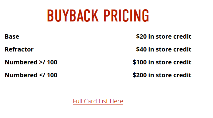 CardPurchaser's tweet image. If you weren't around today. Topps is "buying back" 2022 Topps Chrome Aaron Judge and/or Paul Goldschmidt cards. 

1. Get the cards
2. Find hobby shop/online store participating
3. Get store credit

Full details here: toppsmvpbuybackoffer.com