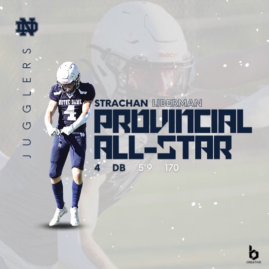 Strachan Liberman (@sliberman37) on Twitter photo Extremely grateful to have been selected as a <a href="/BCHSFB/">BC HS Football</a> AAA provincial all-star. Thank you to all my coaches, teammates, family & friends who have supported & encouraged me throughout the years. <a href="/BCSchoolSports/">BC School Sports</a> <a href="/NDJugglers/">Notre Dame Regional Secondary</a> <a href="/UABearsFootball/">University of Alberta Football</a> Extremely grateful to have been selected as a <a href="/BCHSFB/">BC HS Football</a> AAA provincial all-star. Thank you to all my coaches, teammates, family & friends who have supported & encouraged me throughout the years. <a href="/BCSchoolSports/">BC School Sports</a> <a href="/NDJugglers/">Notre Dame Regional Secondary</a> <a href="/UABearsFootball/">University of Alberta Football</a>