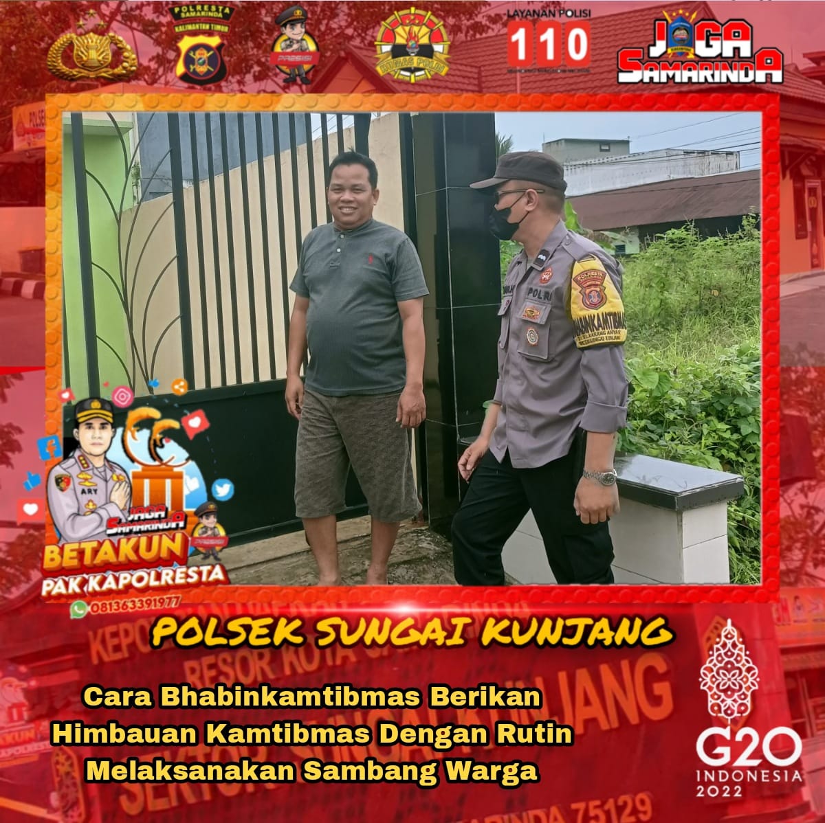 Humaspolsektas1's tweet photo. Cara Bhabinkamtibmas Kelurahan Karang Anyar Berikan Himbauan Kamtibmas Dengan Rutin Melaksanakan Sambang Warga

#Poldakaltim
#Polrestasamarinda
#Polseksungaikunjang
#kamihumaspolri
#Polripresisi
#Thankyoupolisi https://t.co/EW2eme3W6o