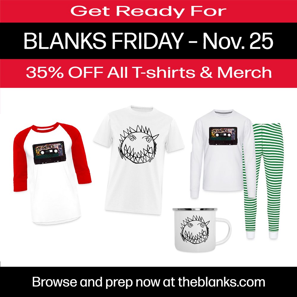 Get ready for the biggest day of the year — BLANKS FRIDAY! Everything 35% off, only on Fri, Nov. 25. Browse & prepare now at theblanks.com.

#theblanks #concert #live #music #theblanks40 #rock #rocknroll #rockandroll #trashrock #punk #newwave #tshirt #sale #blackfriday