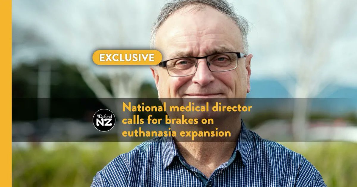 DefendNZ's tweet photo. Expansion of the eligibility criteria in euthanasia law has been strongly cautioned by Royal College of GPs MD Dr Bryan Betty. The contrast and imbalance of palliative care vs euthanasia is sizeable and cause for concern, he says.
Read more: https://t.co/sN4crA6pr8
#DefendNZ https://t.co/CkYmxeiXMl