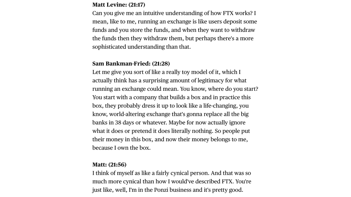 garthtravers's tweet image. I still can't believe this happened between @SBF_FTX and @matt_levine.