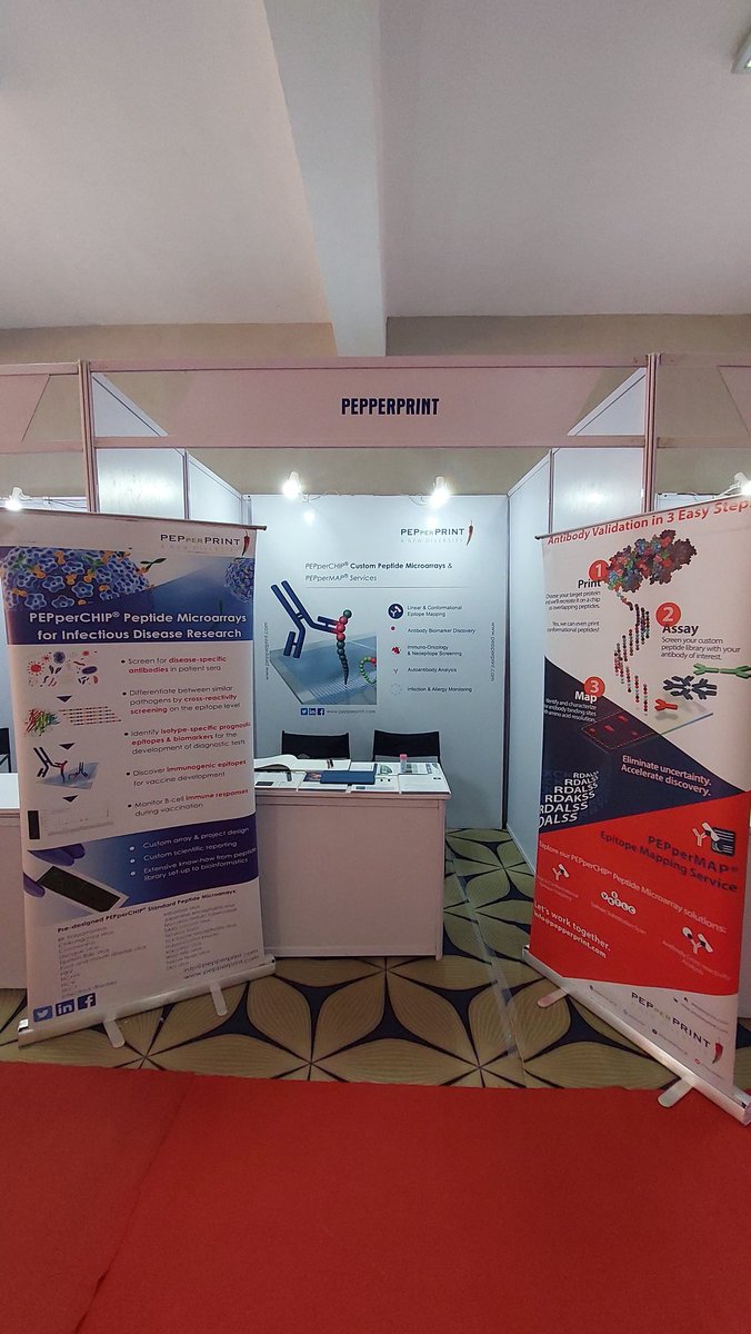 pephelix's tweet photo. Day1 kick off of #Immunocon 2022 at PGIMER. Come let us discuss #bcell #tcell #epitope mapping, #antibody repertoire response during #virus #pathogen #infection using #peptide #microarray. Let us discuss PEPperCHIP in #Autoimmunity & #epitope mapping. https://t.co/q3LBaotczb
