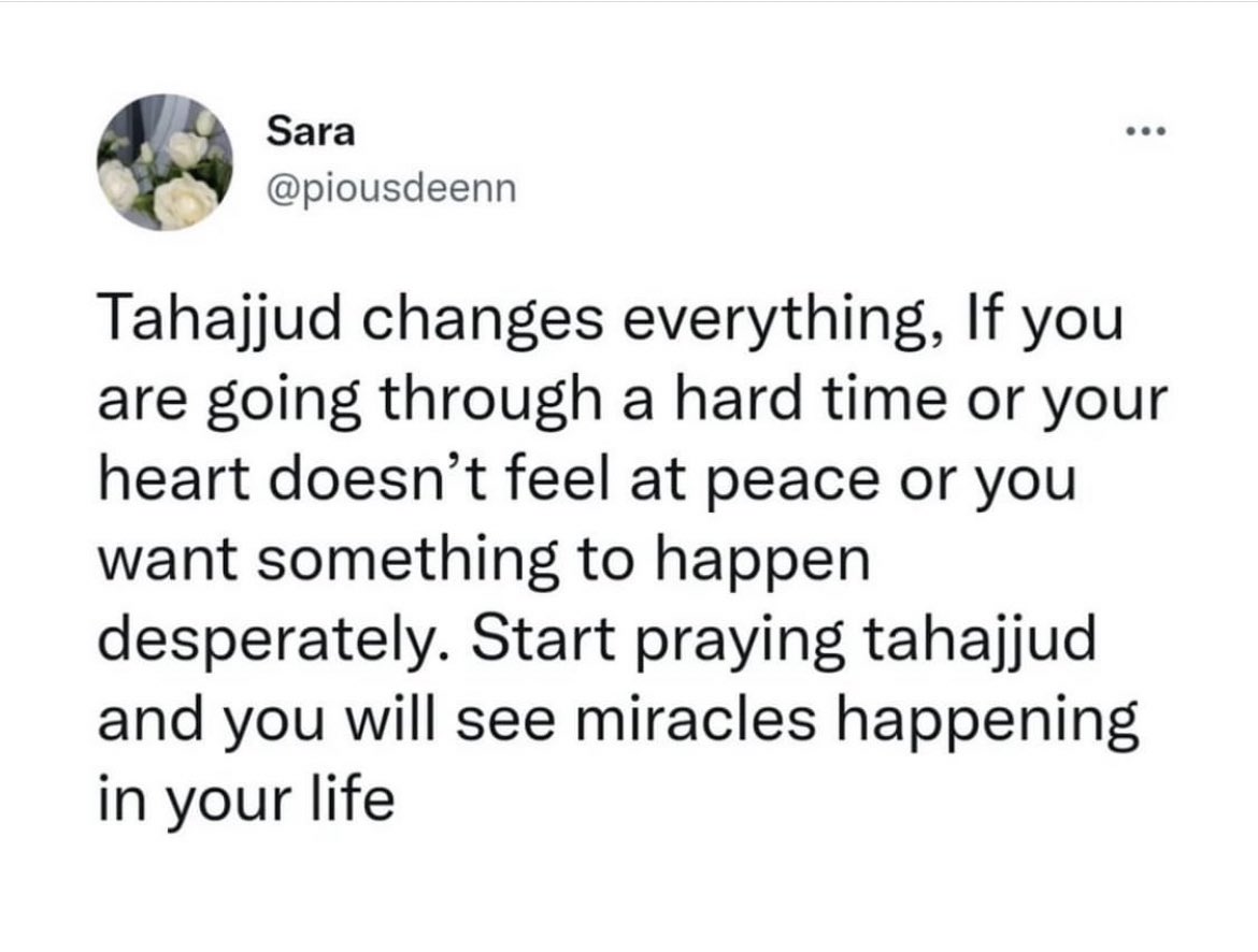 Neelofa's tweet photo. The power of Tahajjud 🤍 https://t.co/Oa74wxS7XB