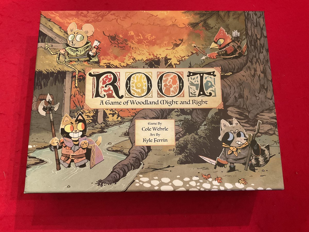 dkopff's tweet photo. Finally took the time to learn and play this beast.  Glad I did ... even though my son beat me at it.  #root #boardgames #tabletopgames https://t.co/gYC6wZ566u