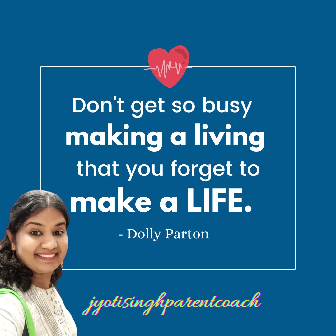 Making a living is important, without the living, how will you live, but it is also important to appreciate the importance of life and live it to this moment.

#jyotisinghparentcoach #enlightenedparentinghub #parenting #parentinglife #parentinggoals #parenthood #parenthood