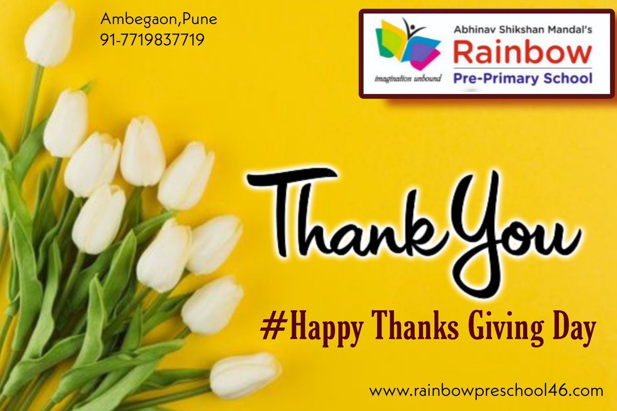 rainbow_pune's tweet photo. #happythanksgivng #happythanksgiving2022 #happythanksgivingday 
We are #thankful to our students, parents, grandparents, teachers , supporting staff and our vendors! #ThankYou for support &amp; cooperation.
#thankyou #thanksgiving #happythanksgivingday https://t.co/llxJbkJA0S