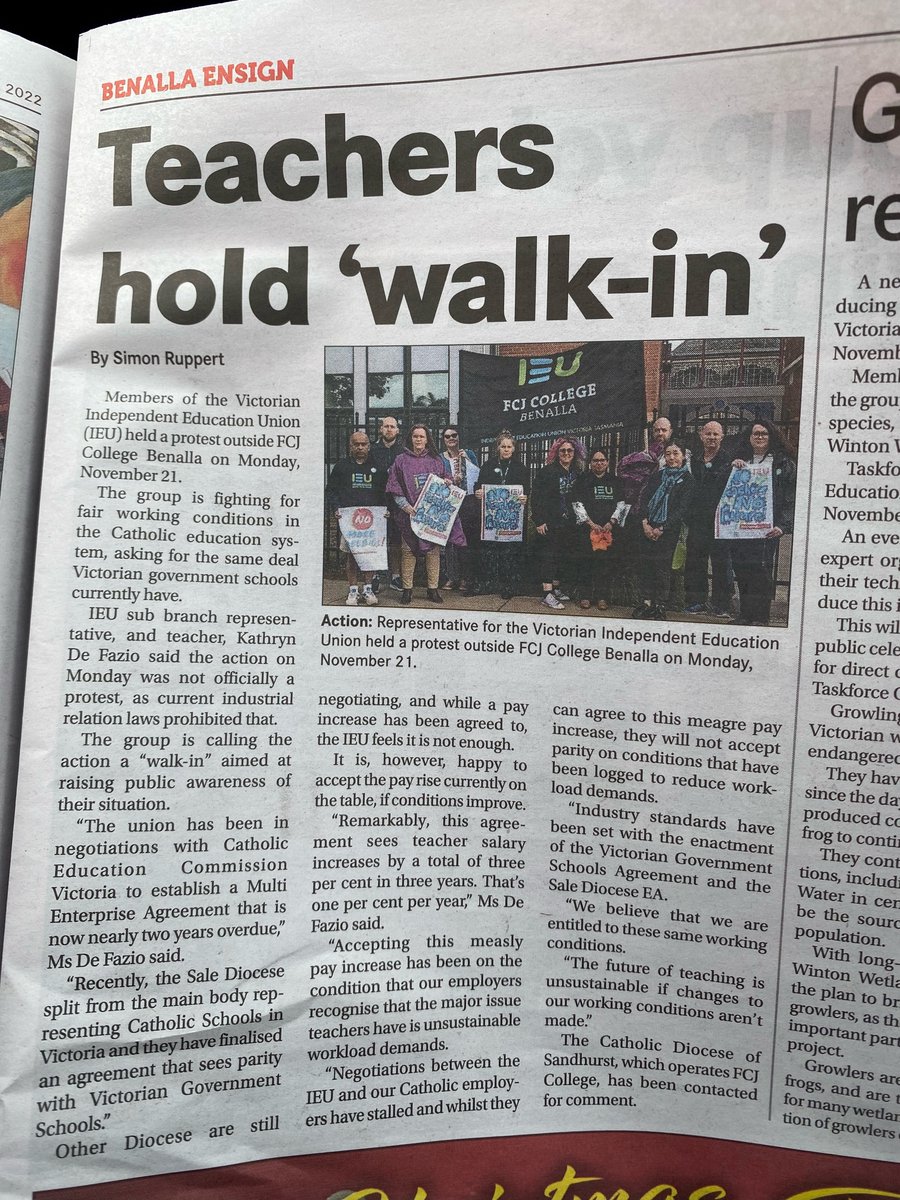'IEU sub branch rep... said the action on Monday was not officially a protest, as current industrial relation laws prohibited that.' @DavidPocock @JacquiLambie @TammyTyrrell_ these not fair or balanced bargaining laws. We URGENTLY need the Secure Jobs, Better Pay Bill. #auspol