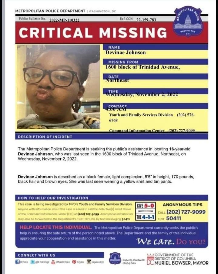killmoenewsdc's tweet photo. HER FAMILY IS WORRIED SICK!!!

she's also a diabetic in need of medical attention https://t.co/XsEBGF70u7