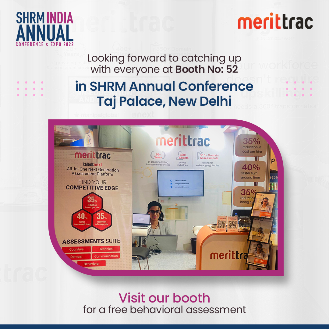 MeritTracsvc's tweet photo. SHRM Annual Conference 2022 is now live. Come meet us there at booth no. 52 and get a free behavioral assessment.

#SHRMIAC22  #CauseTheEffect #HRConference #SHRMAnnualConference #SHRM #SHRMIndia #HR #HRevent https://t.co/OT4KlZXe2e