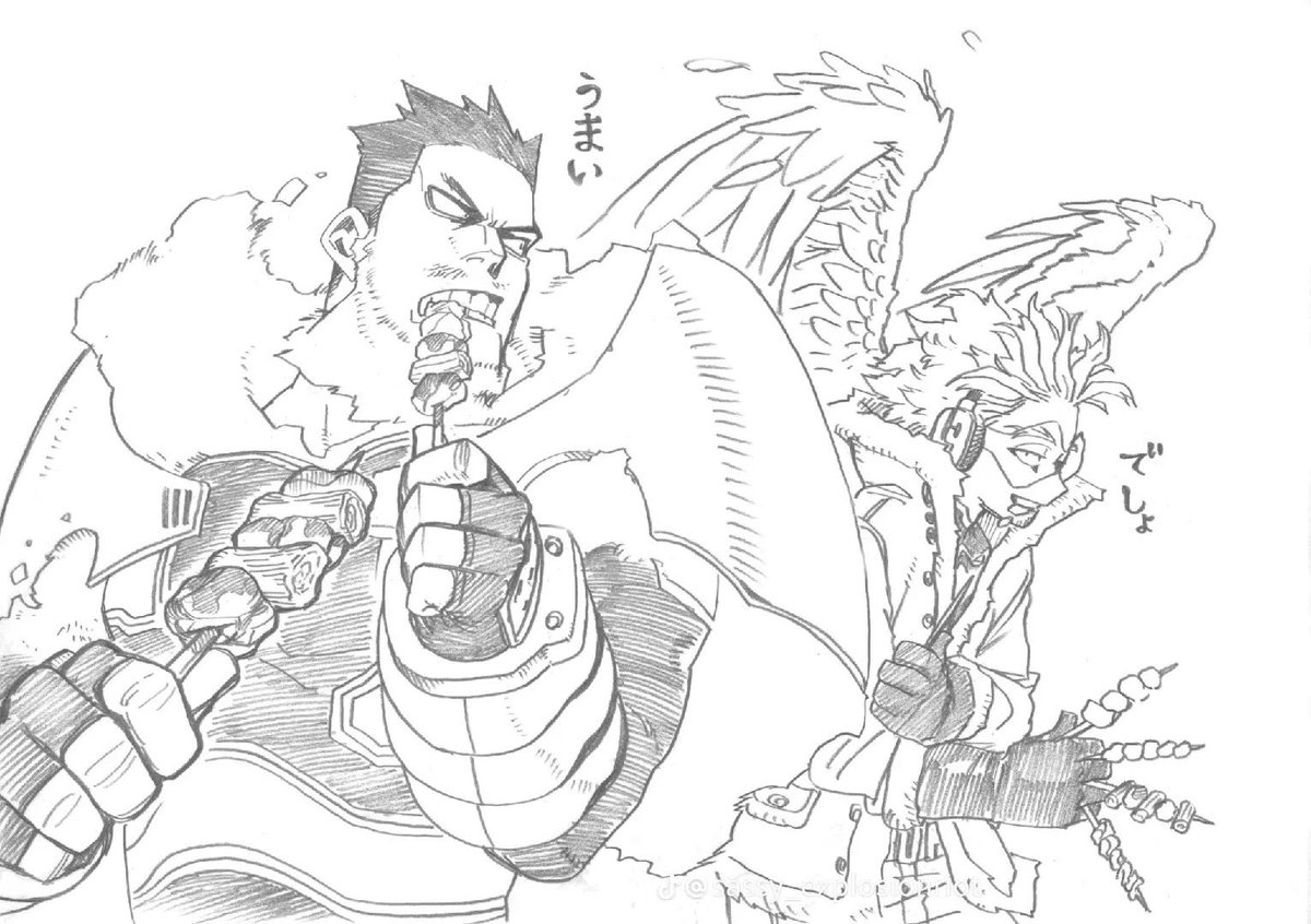 peabrainarc's tweet photo. Hawks just wants friends #mha https://t.co/eHqozl08HO