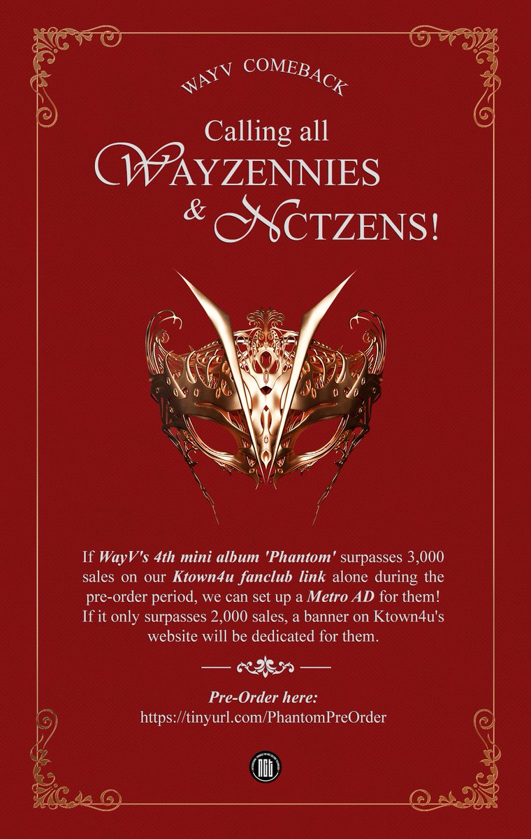 SM_NCT's tweet photo. [!!!] WayZenNies and NCTzens! 📣

If #WayV's 'Phantom' surpasses a number of sales on our fanclub/discount link alone during pre-order period, we will be receiving benefits for them from @Ktown4u_com! 💚

Pre-Order here:
🔗 https://t.co/aaC9xnM95S

#WayV #Phantom
#WayV_Phantom https://t.co/oL5BPp4aZP