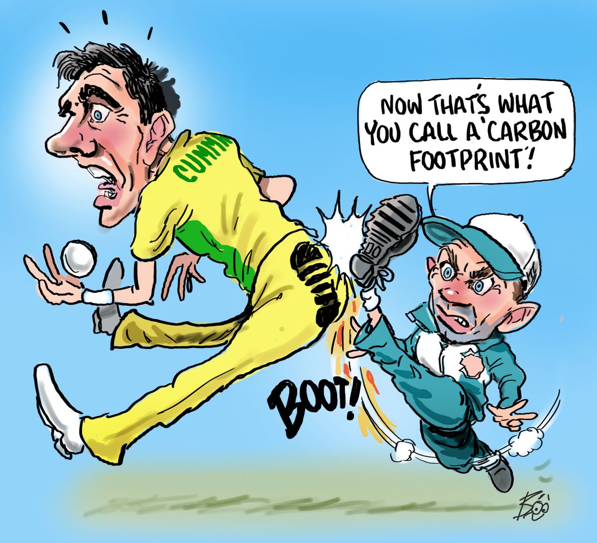 Rising temperatures, Gas omissions and hot air. Global warming's got nothing on the australian cricket scene at the moment. A taste of my weekly sports toon's @telegraph_sport @BenHorne8 @craddock_cmail #justinlanger #patcummins #AUSvENG @FoxCricket