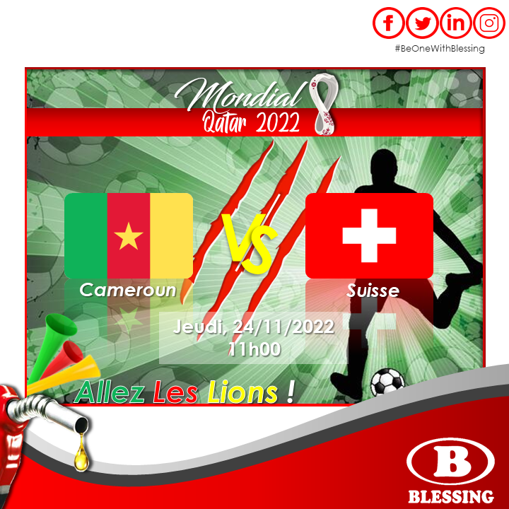 Blessingcmr's tweet photo. Le continent Camerounais���🇲 prestera tout à l'heure à 11h00🥅⚽⏳✨. Soutenons le du début à la fin💪🥳🎉✨.
N'oubliez pas que ça se passe dans nos boutiques "Le Baboné"🔥🔥😉✨.
QUELS SONT VOS PRONOSTICS 🤔⚽❓
#Qatarworldcup2022 #qatar2022 #FootWithBlessing #BeOneWithBlessing https://t.co/tq44DlNMuY