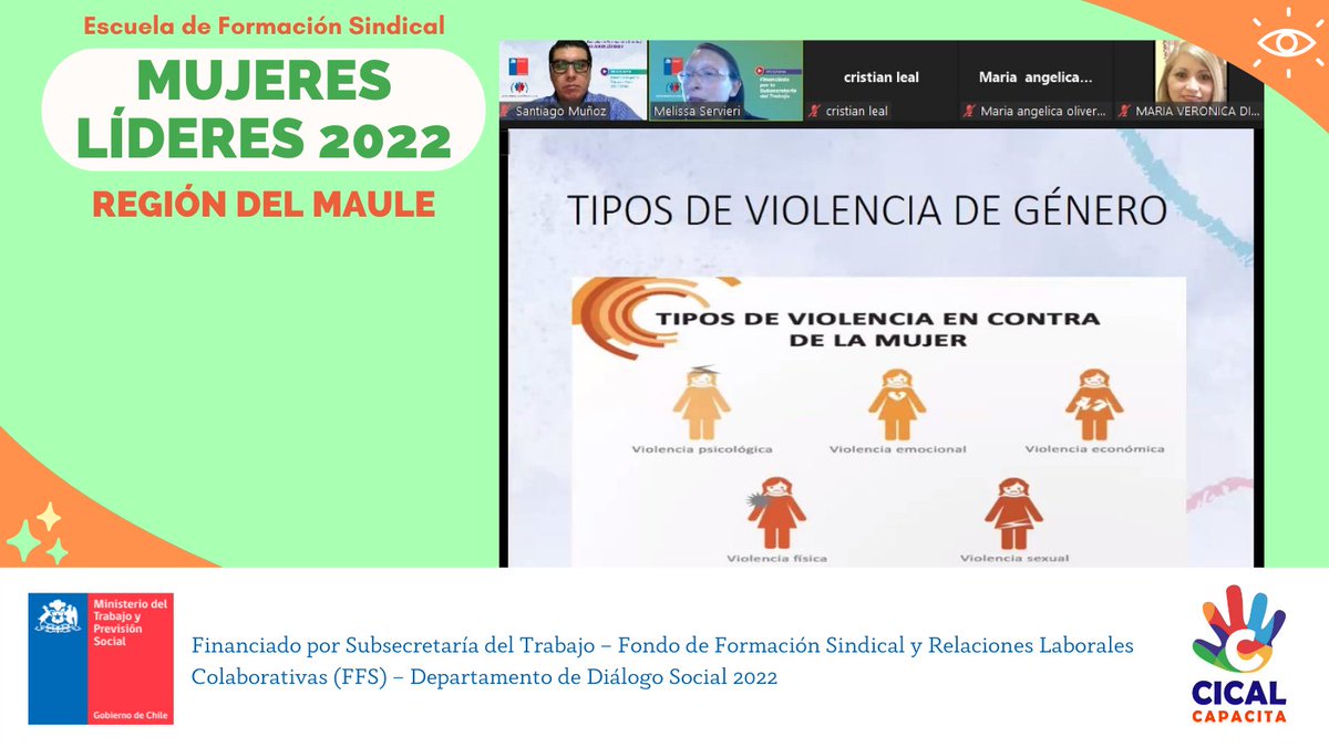 CicalEmpresas's tweet photo. Los días 02 y 05 de noviembre, las trabajadoras y dirigentas maulinas participaron de la clase online “Prevención del maltrato, acoso laboral y sexual”, dictada por la profesional Melissa Servieri
👉https://t.co/TqNPX9KGbf https://t.co/B92Cq653th