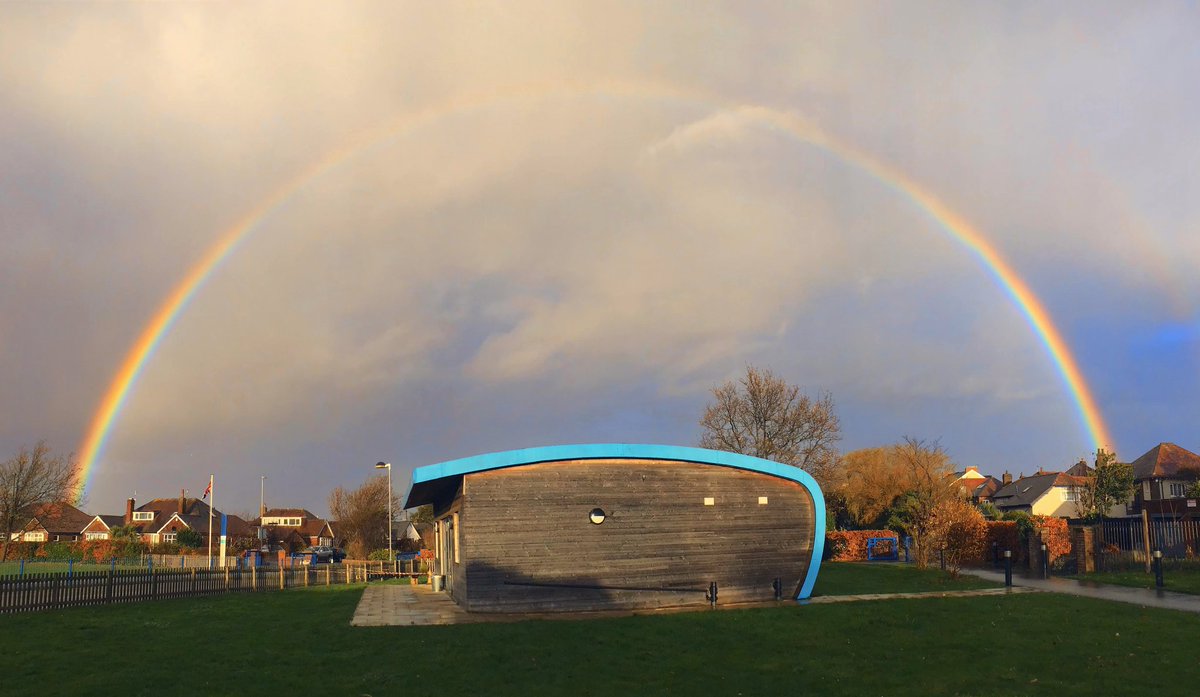 We were blessed with a beautiful rainbow over the pod 🌈