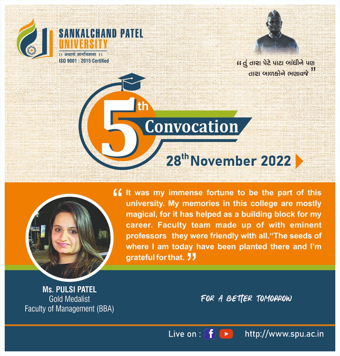 spuvsn's tweet photo. The beautiful thing about learning is that no one can take it away from you.
#spuconvocation2k22
#goldmedalist
#studentsachievement https://t.co/NtH3YruTUj