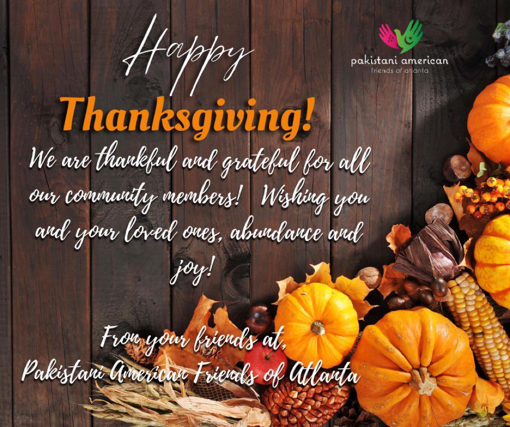 Today we’re thankful for our community, volunteers, and supporters who enable us to work towards our mission. #HappyThanksgiving2022 
<a href="/abrarhashmi88/">Abrar H Hashmi</a> <a href="/Pakinhouston/">Pakistan Consulate General Houston</a> <a href="/ATLIntlAffairs/">ATL International & Immigrant Affairs</a> <a href="/ForeignOfficePk/">Ministry of Foreign Affairs - Pakistan</a> <a href="/usembislamabad/">U.S. Embassy Islamabad</a> <a href="/Rahmanforga/">Senator Sheikh Rahman</a>