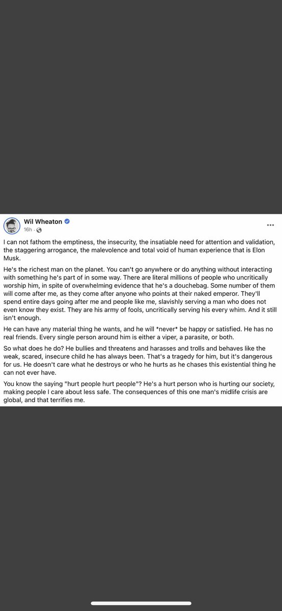 InDogeWeTrust69's tweet photo. Wil Wheaton isn't wrong here. You can just tell by the company of people Elon hangs around or is seen with. https://t.co/iRl7QR5yEe