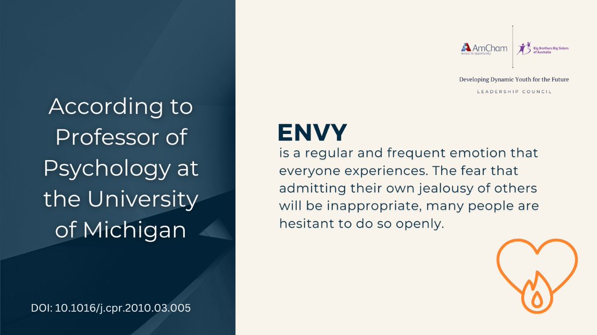 Leadership_Coun's tweet photo. Envy is a regular and frequent emotion that everyone experiences. However, this emotion can potentially crush self-esteem, underestimate other successes.

Looking for mentors who want to work with youth to inspire #dynamism, #creativity, and #entrepreneurship. https://t.co/Q9yHYy0ASN