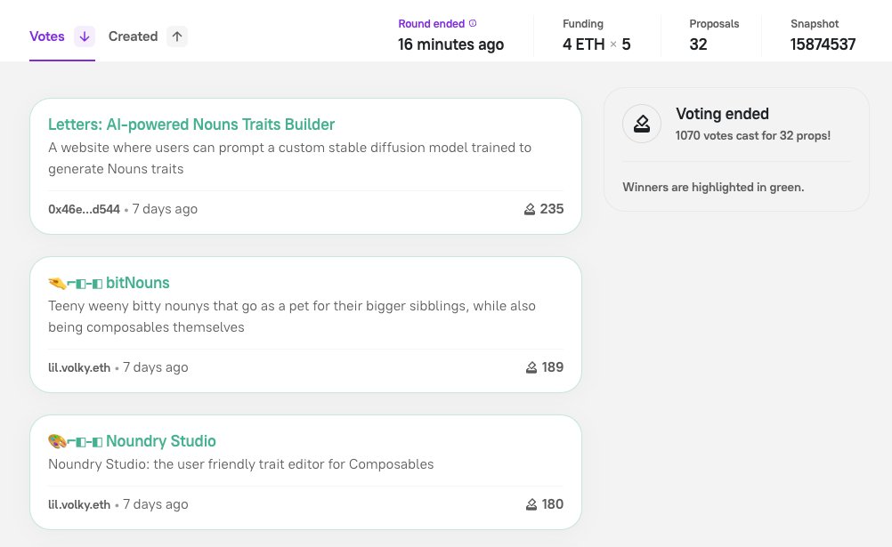0xletters's tweet photo. hey @nounsdao

our proposal to build an AI-powered trait creation tool passed the last round of @nounsprophouse and we’re very excited to work together https://t.co/0pXESEy5iP