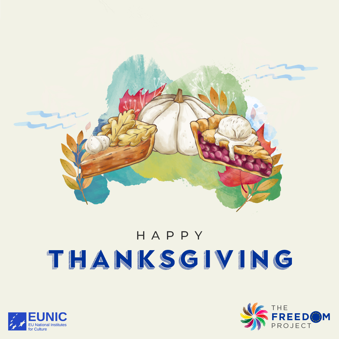 EUNIC_India's tweet photo. @EUNIC_India wishes everyone a very Happy Thanksgiving! โจ
May your Thanksgiving be full of peace, love, joy and great food! ๐
#TheFreedomProject https://t.co/w4nLRL1iYo