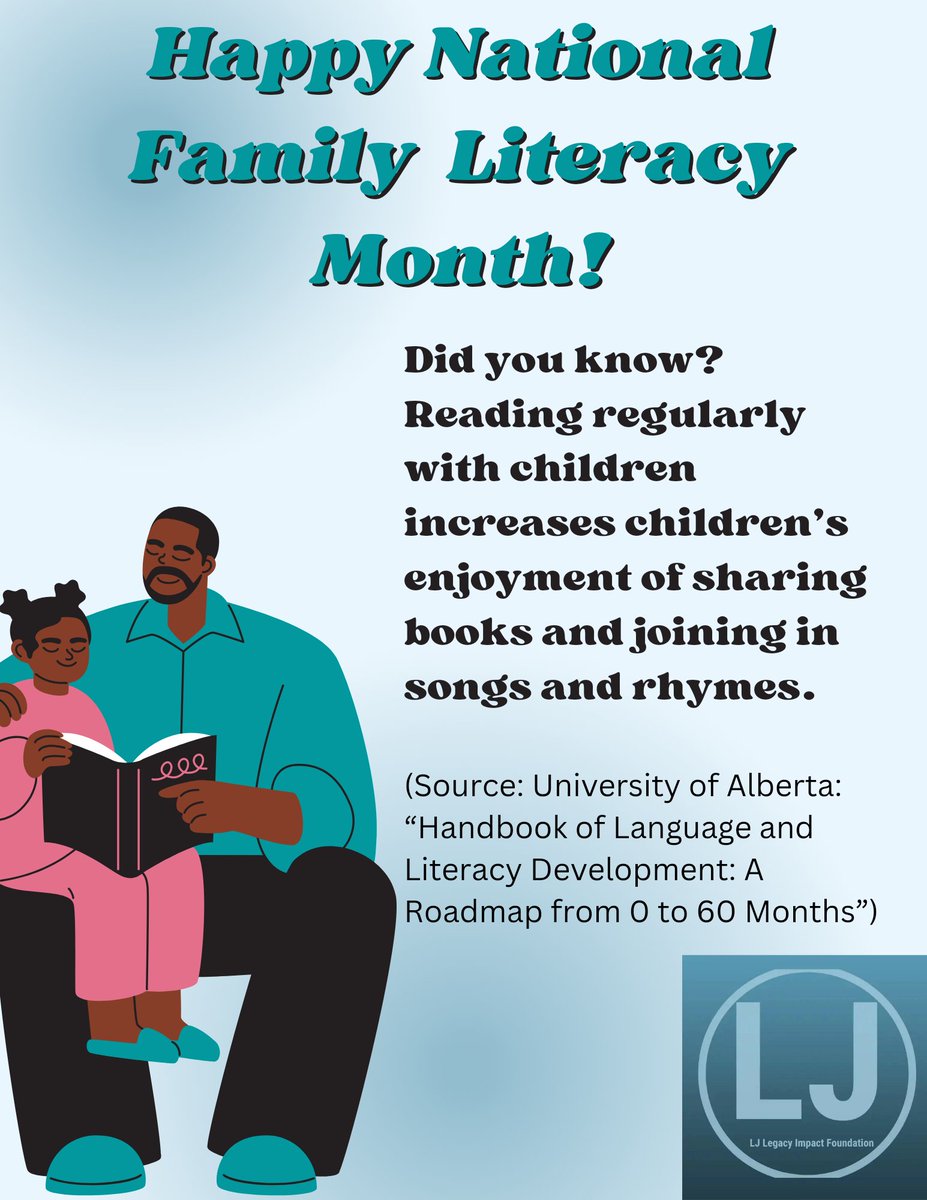 Happy National Family Literacy Month everyone. Each week we delivery a free reading program for children and youth in our communities. Together we are fostering the love for reading. "Reading is a passport to countless adventures." Mary Pope Osborne 
#readingislife #literacy