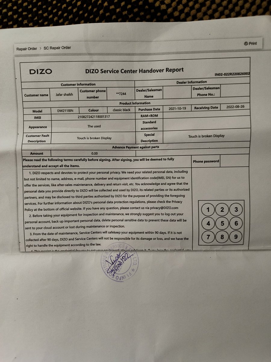 jafarshaikh7's tweet photo. @DIZOTech last 3 month I followup in your service centre but not any positive response.. Please help https://t.co/diQKWaE7tw