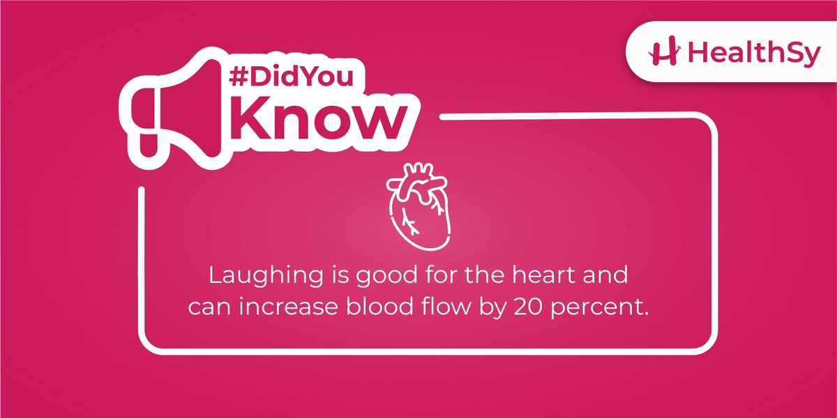 healthsyapp's tweet photo. Well, itβs seems laughing is and will always be the best form of therapy!πβ€οΈ
#StayHealthyWithHealthSy
#HeartHealth #Laughing #DidYouKnow https://t.co/fd7NmoAbJm